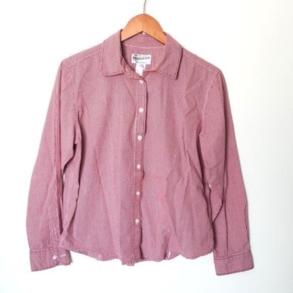 Pendleton Button Up Check Red Shirt‎ Womens Sz M - Picture 3 of 9